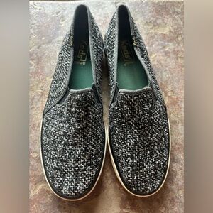 Keds Women's Black and White Tweed Slip-On Loafers